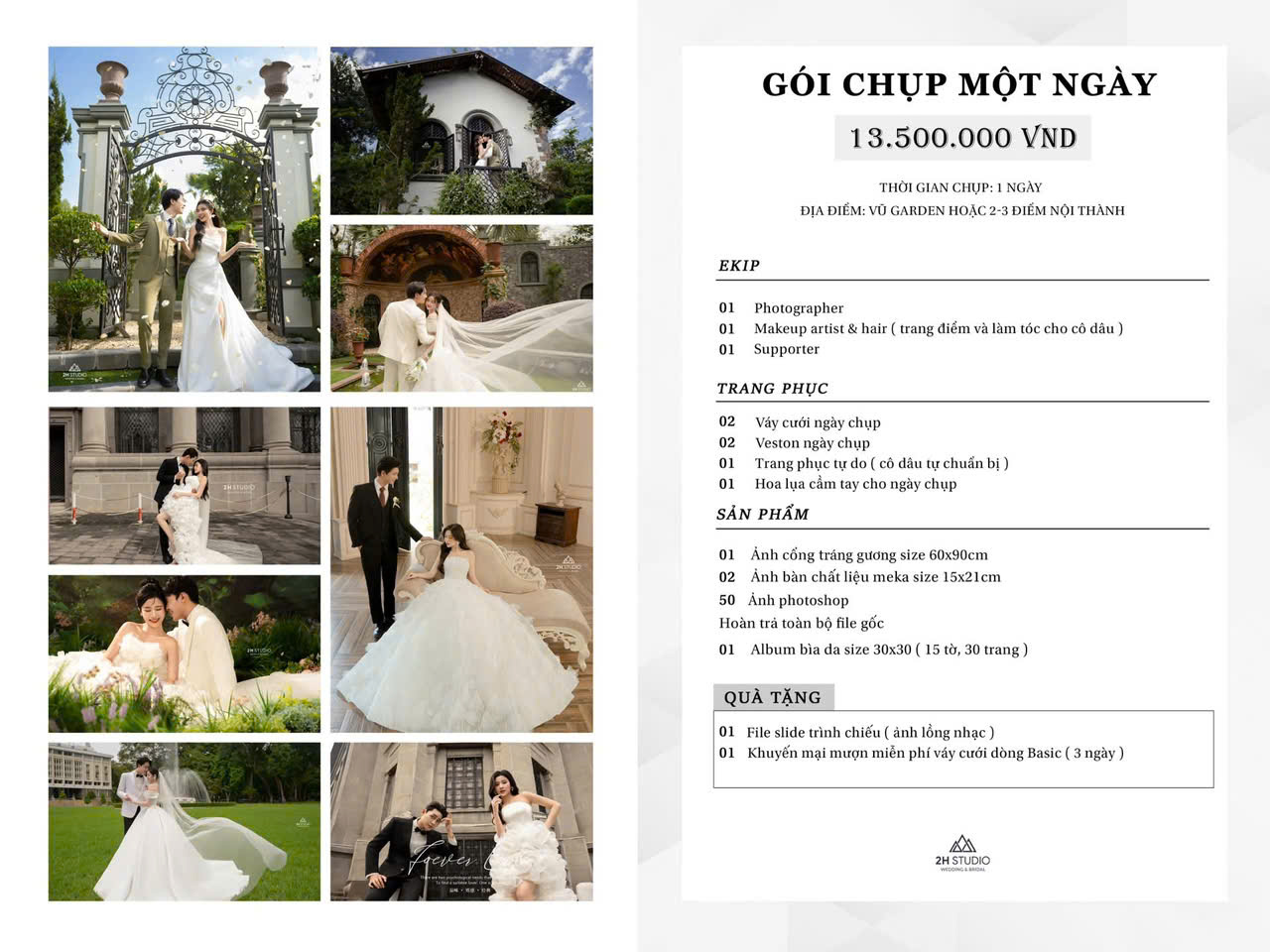 Gói chụp một ngày có concept ảnh tại Dinh Độc Lập