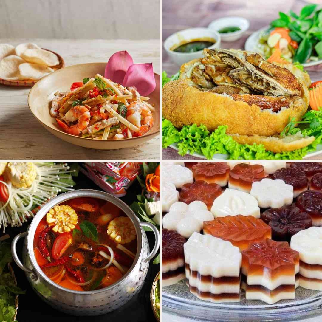 Món ăn trong thực đơn đám cưới miền Nam