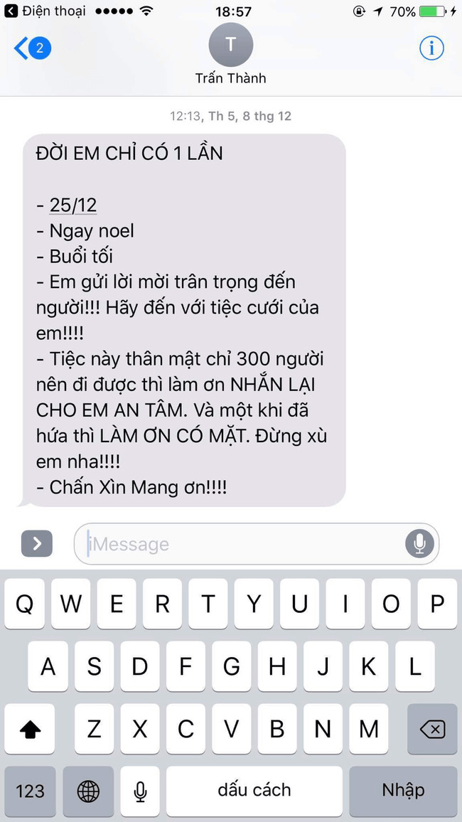Gửi lời mời đám cưới qua điện thoại