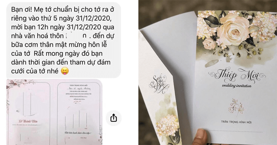 Lời mời đám cưới qua tin nhắn