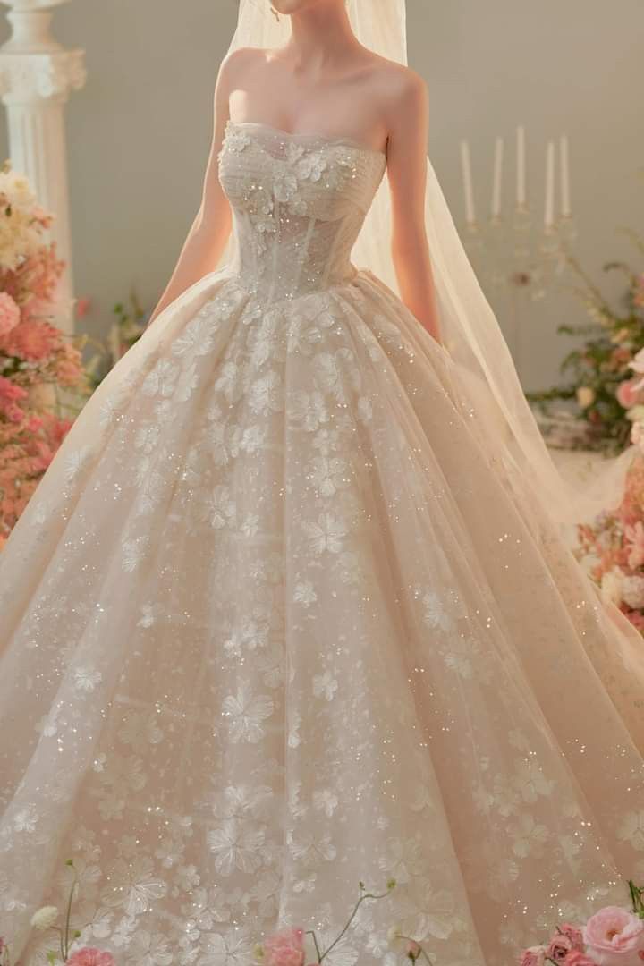 Váy cưới Bohemian dáng công chúa