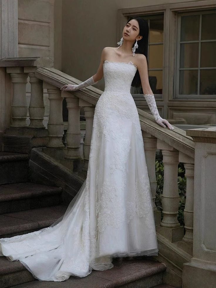 Váy cưới Boho dáng đuôi cá