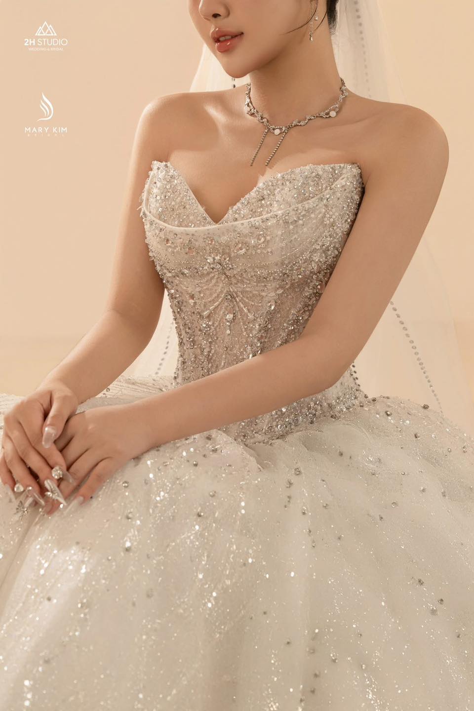 mẫu váy cưới đính đá HOT nhất