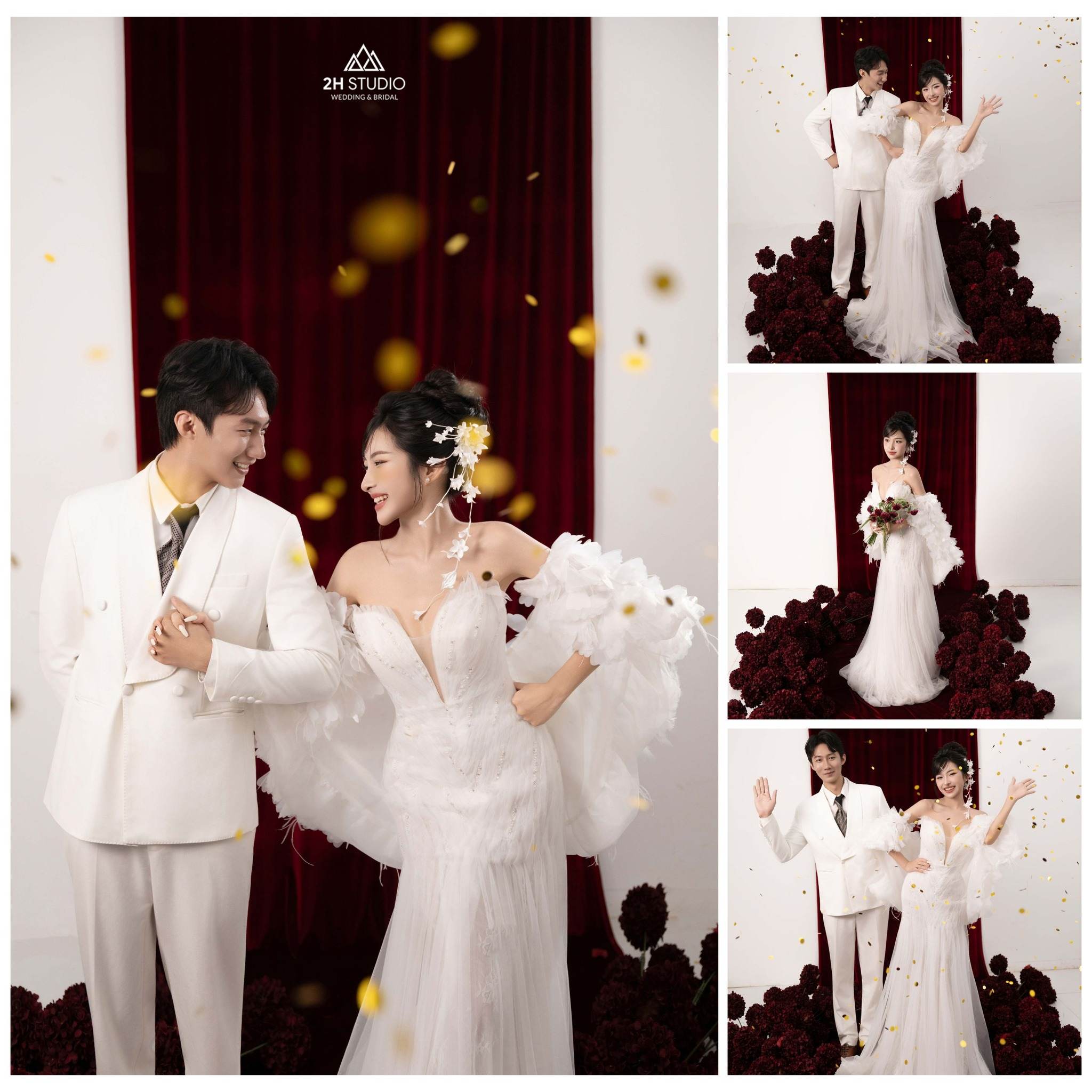 Váy cưới lông vũ