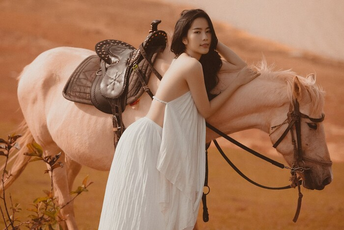 Chụp hình cưới với ngựa đơn giản 