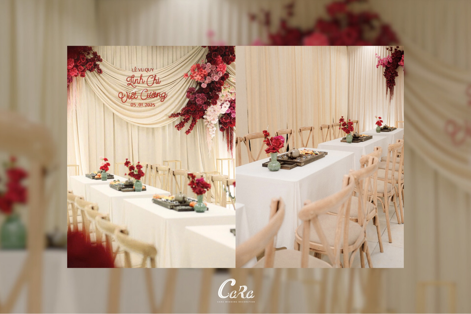 Phông ăn hỏi đẹp phổ biến hiện nay 