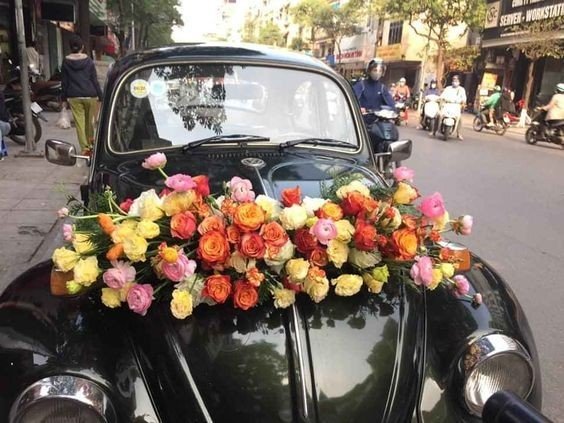 Trang trí xe hoa phong cách vintage