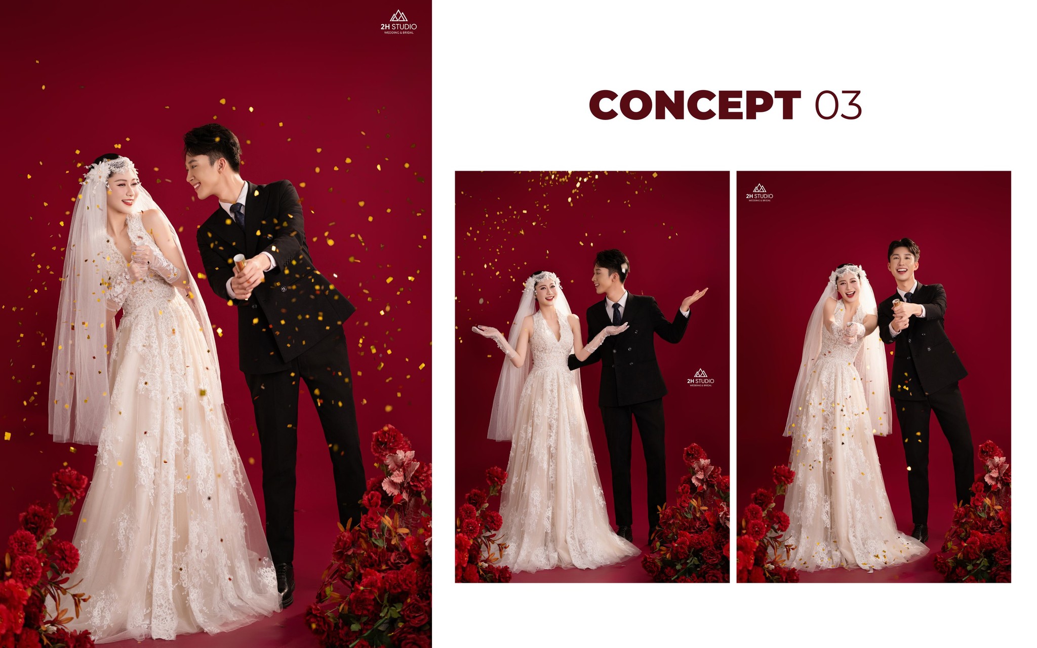 background đám cưới tone đỏ