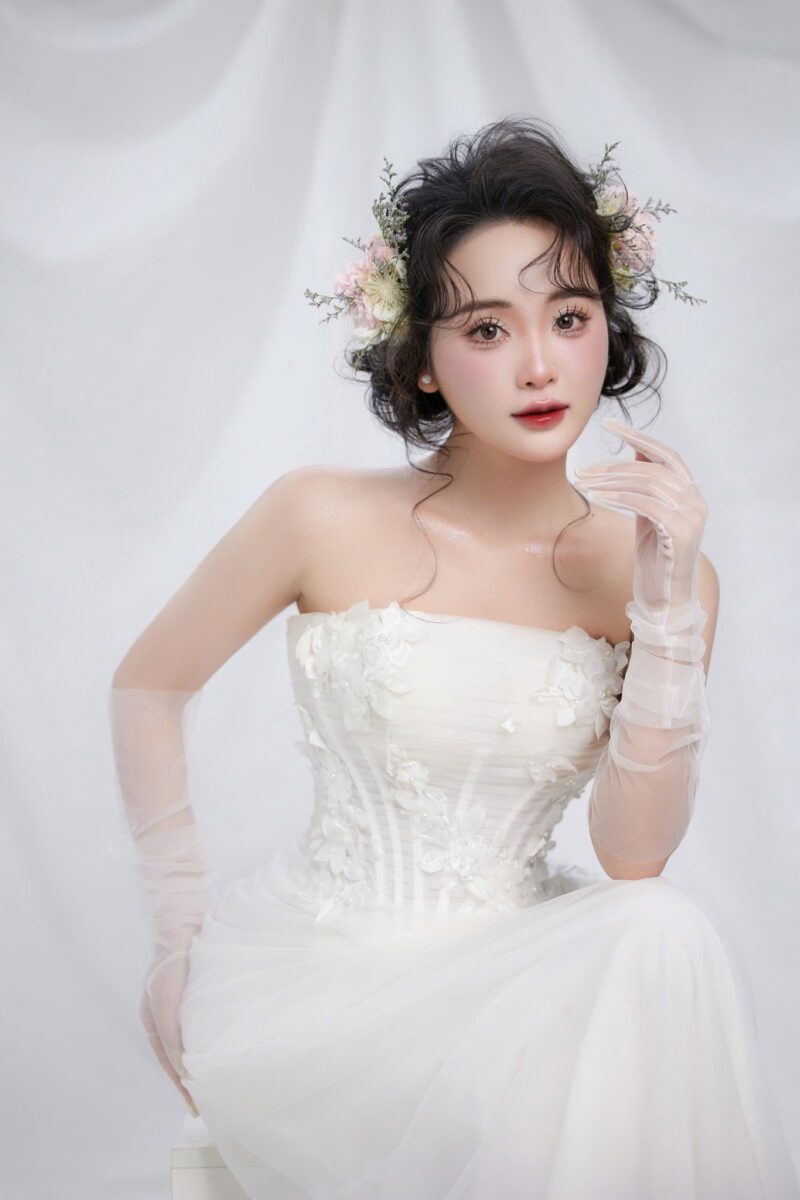 Kiểu tóc cô dâu ngắn ngang vai thịnh hành