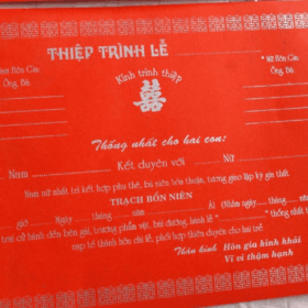 thiệp trình ngày cưới