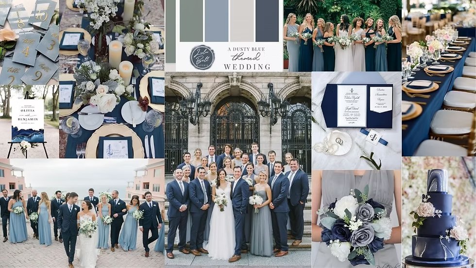 Dress code đám cưới màu Xanh – Xám