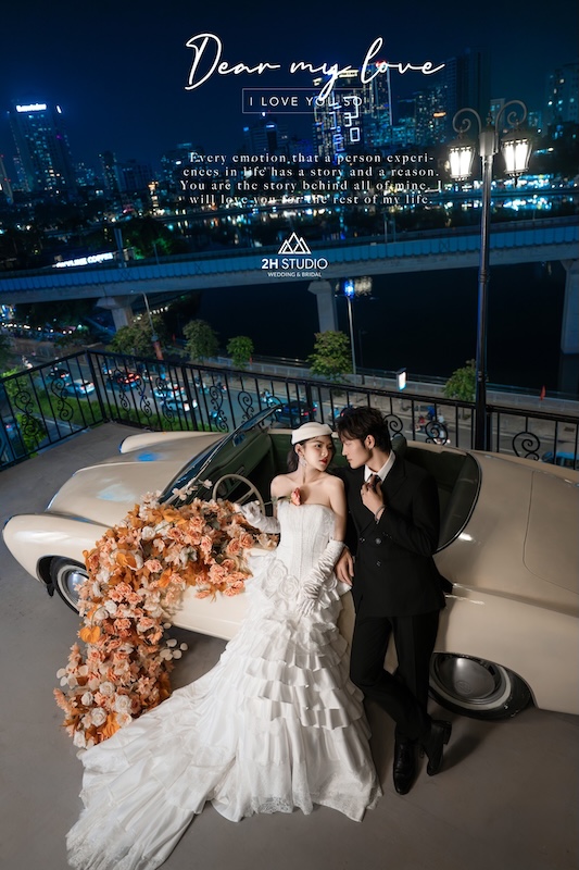 ảnh cưới trên sân thượng
